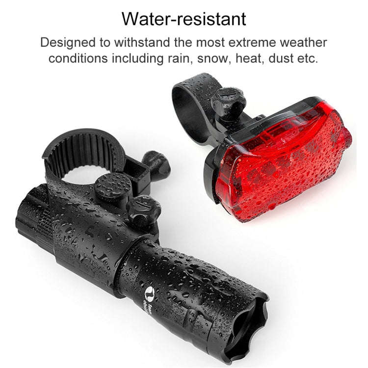 5W Mountain Bike Headlight Charging Zoom Glare Waterproof Flashlight Set Car Headlight + Tailligh...