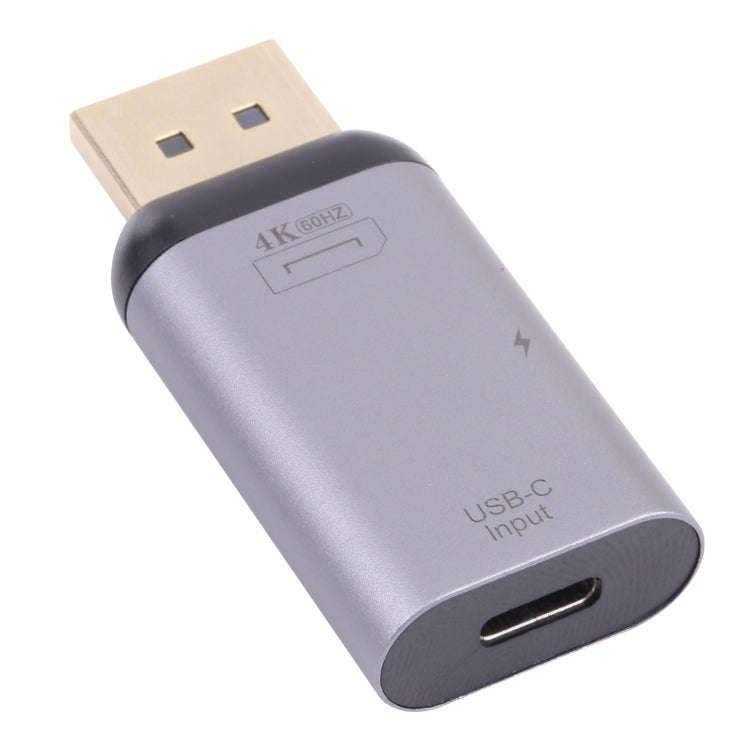 2 in 1 4K 60Hz DP Male to USB-C / Type-C Charging + USB-C / Type-C Female Adapter, DP