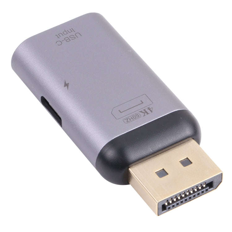 2 in 1 4K 60Hz DP Male to USB-C / Type-C Charging + USB-C / Type-C Female Adapter, DP