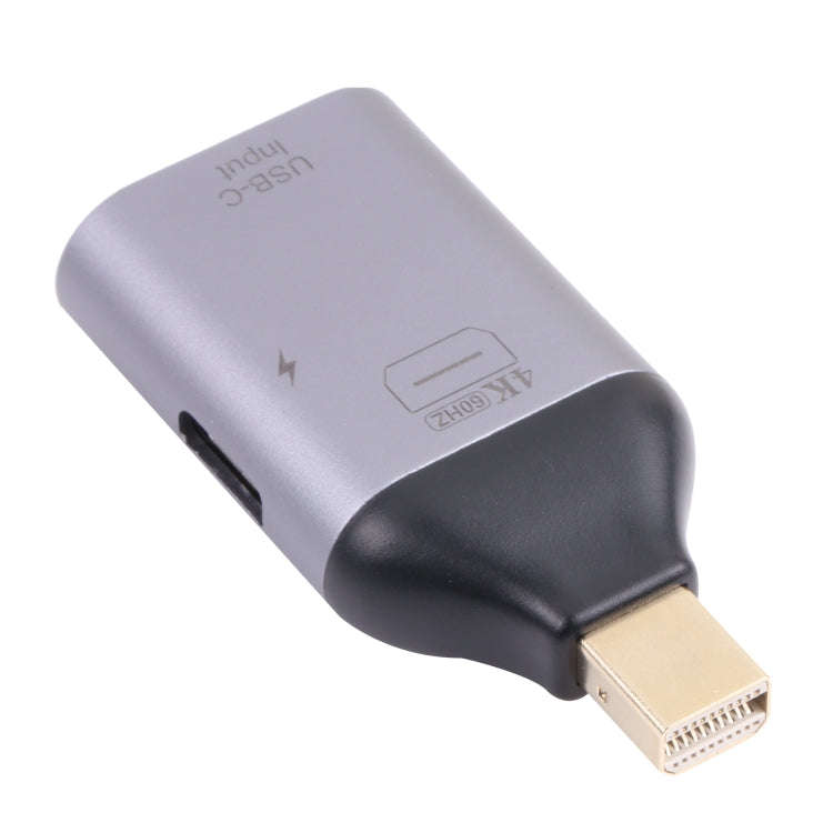 2 in 1 4K 60Hz Mini DP Male to USB-C / Type-C Charging + USB-C / Type-C Female Adapter, Mini DP