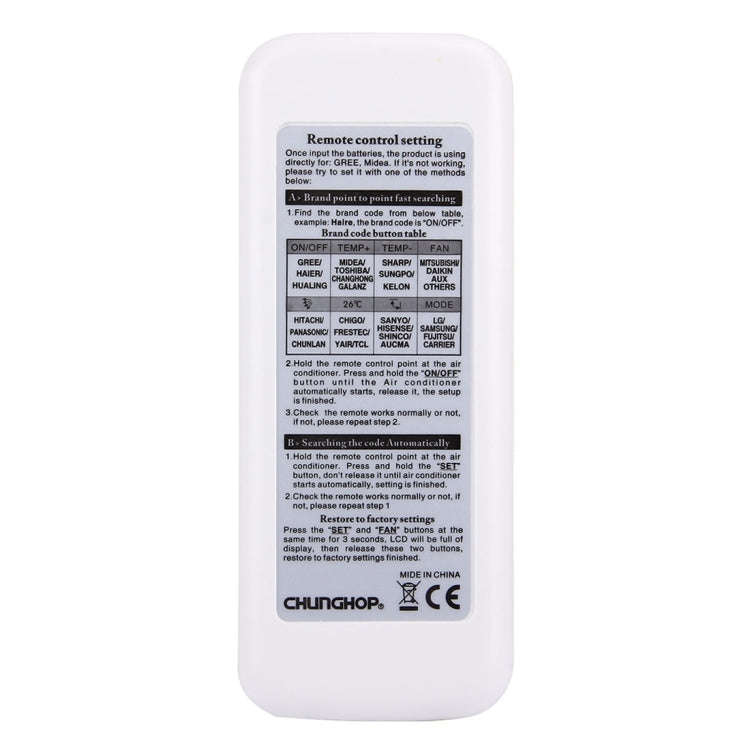 CHUNGHOP K-630E Universal LCD Air-Conditioner Remote Controller, K-630E