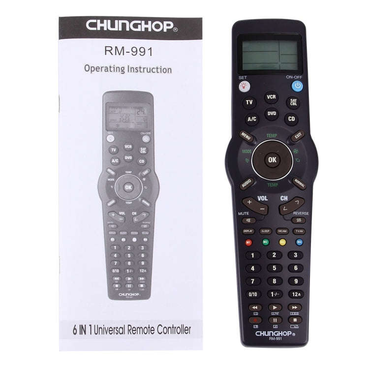 CHUNGHOP RM-L991 Universal LCD Remote Controller with Learning Function for TV VCR SAT CBL DVD CD...