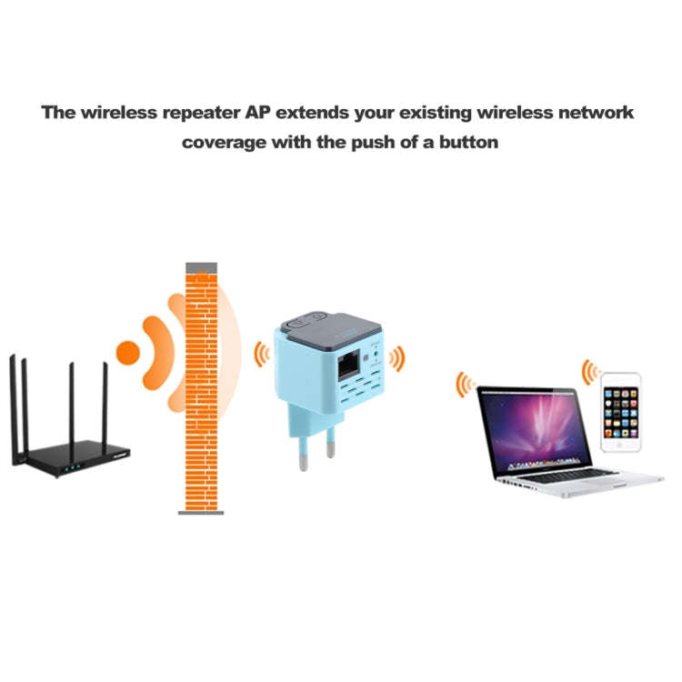 300Mbps Wireless WiFi Range AP / Repeater Signal Booster, EU Plug, WiFi Range AP