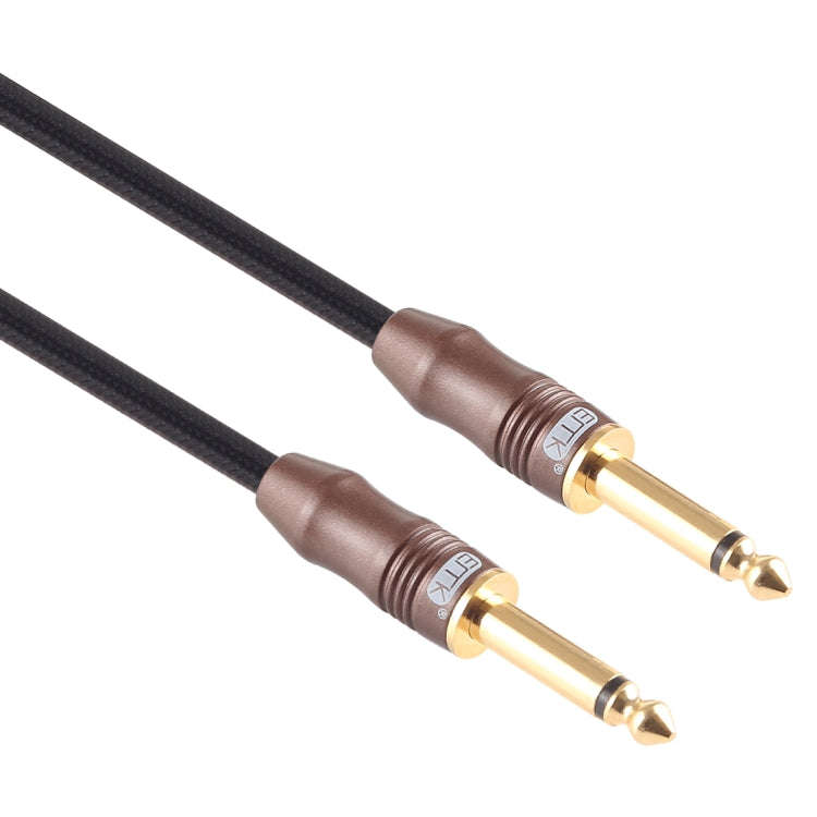 EMK 6.35mm Male to Male 3 Section Gold-plated Plug Cotton Braided Audio Cable for Guitar Amplifie...
