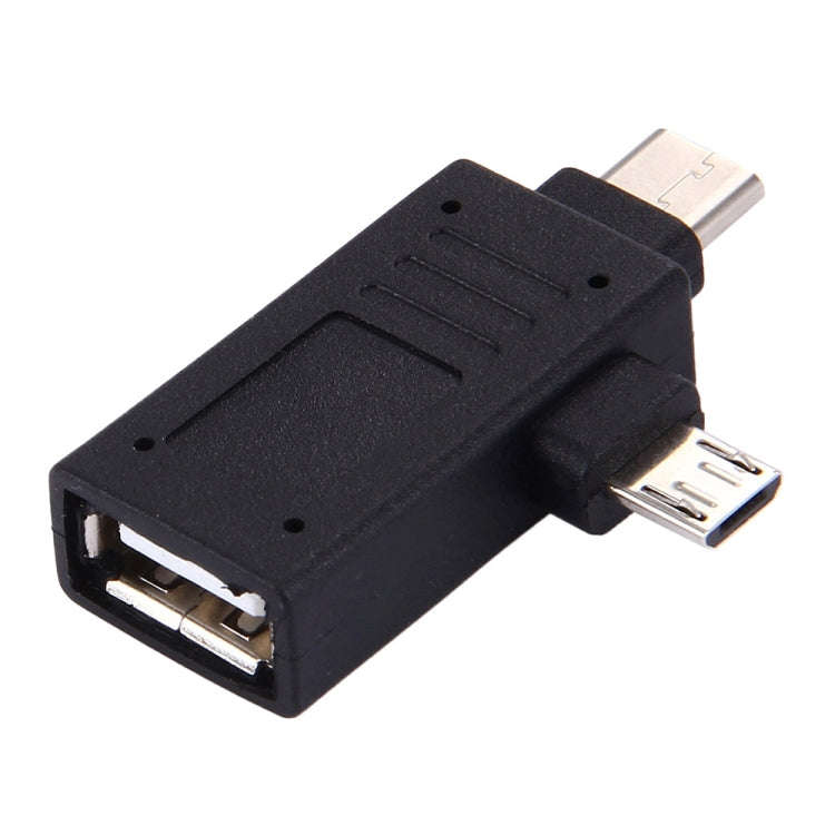 USB-C / Type-C Male + Micro USB Male to USB 2.0 Female Adapter, USB 2.0