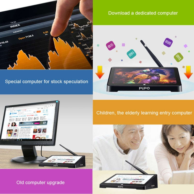 PiPo X8 Pro TV Box Style Mini PC, 4GB + 64GB, 7 inch Windows 10, Intel Celeron J4105 Quad Core, U...