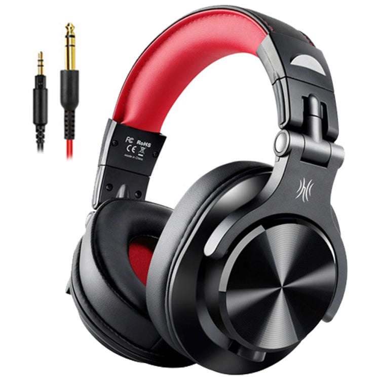 OneOdio A71 Head-mounted Noise Reduction Wired Headphone with Microphone, A71 (Black Red)