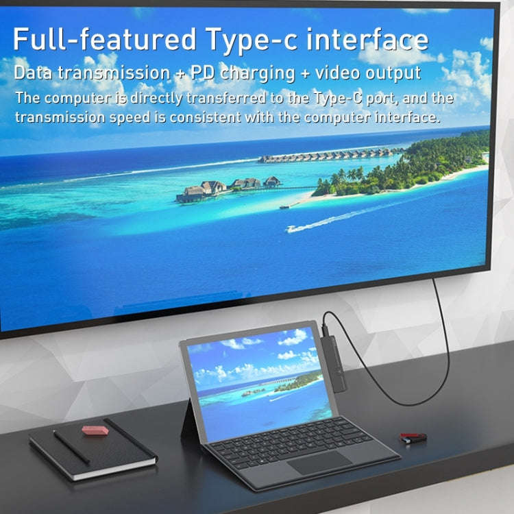Rocketek SHX5 Multifunctional Dual Type-C Ports Expansion Dock HUB Adapter, SHX5