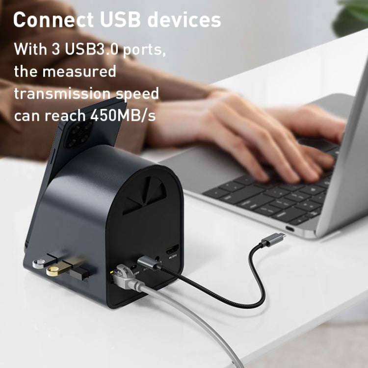 BYL-2211 10 in 1 USB-C / Type-C HUB Adapter, Support Phone Charger, BYL-2211