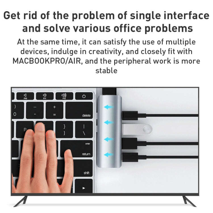 YG-2102 5 in 1 Dual USB-C / Type-C to USB Docking Station HUB Adapter, YG-2102