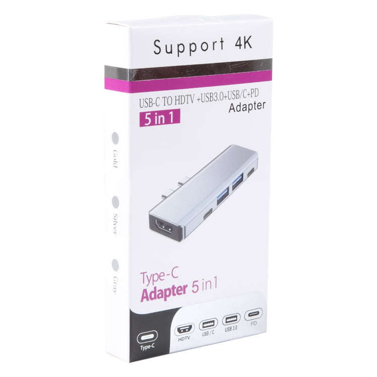 YG-2102 5 in 1 Dual USB-C / Type-C to USB Docking Station HUB Adapter, YG-2102