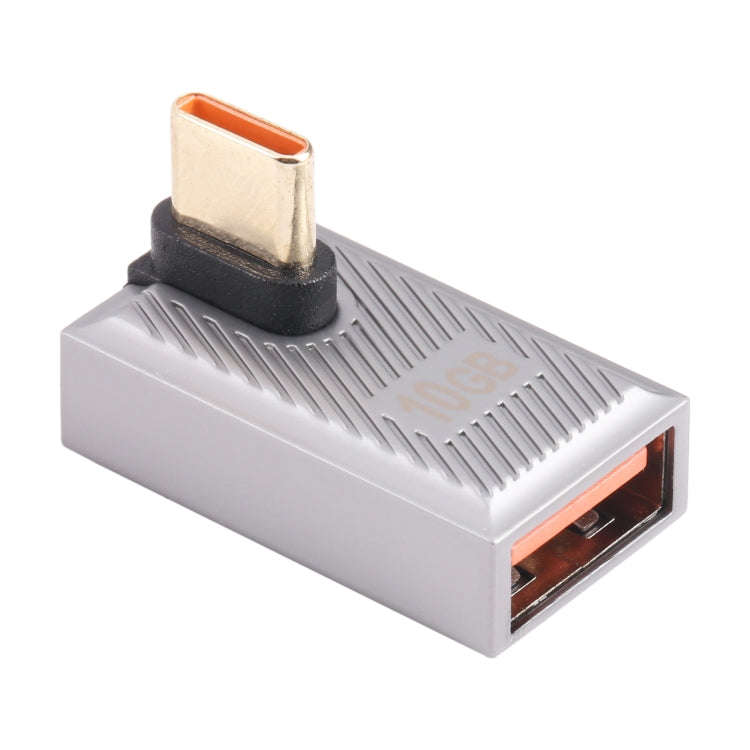 USB-C / Type-C Male to USB Female 10 Gbps 90 Degree Middle Bend Charging Adapter, Type-C Male to ...