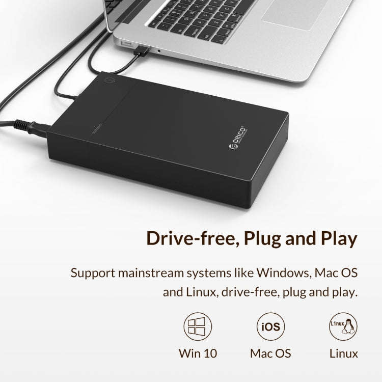 ORICO 3599U3 2.5 / 3.5 inch Portable USB3.0 Hard-Drive Enclosure, US Plug, US Plug
