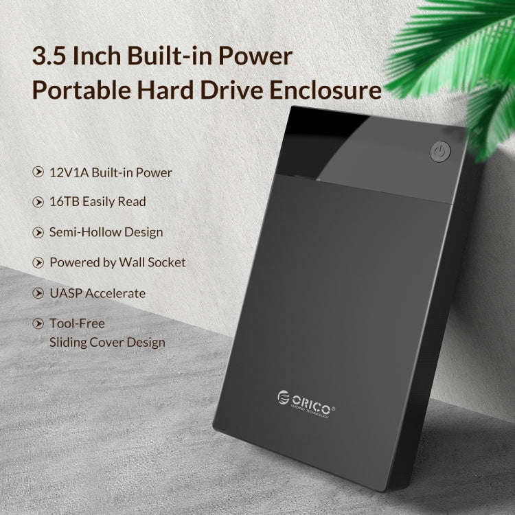 ORICO 3599U3 2.5 / 3.5 inch Portable USB3.0 Hard-Drive Enclosure, US Plug, US Plug