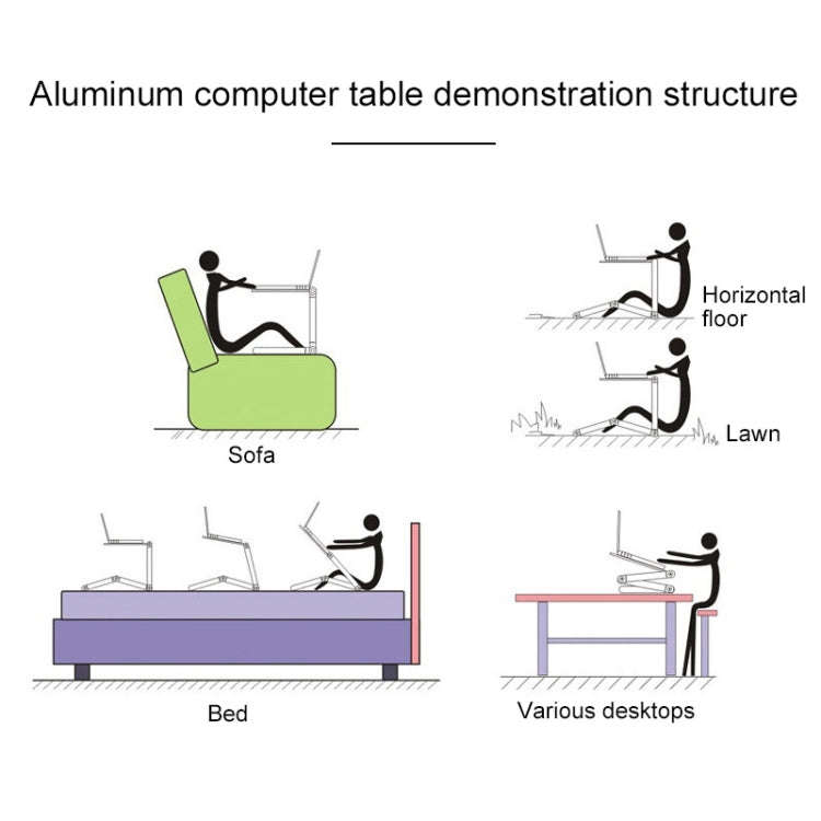Portable 360 Degree Adjustable Foldable Aluminium Alloy Desk Stand with Double CPU Fans & Mouse P...