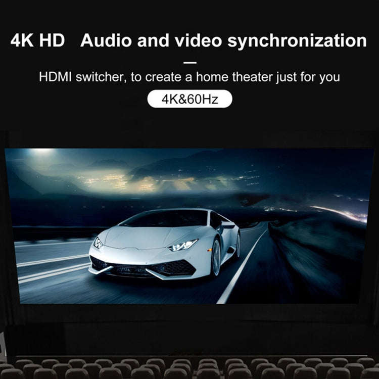 3 x 1 4K 60Hz HDMI Bi-Direction Switcher with Pigtail HDMI Cable, Bi-Direction
