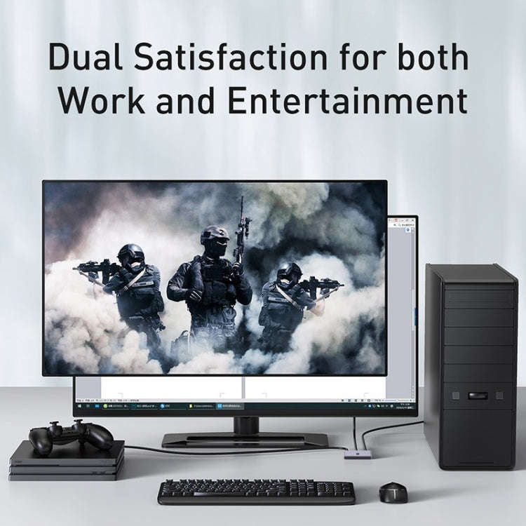 1 into 2 out 4K Split Screen HDMI Two-way Conversion Audio Video Switch, Two-way