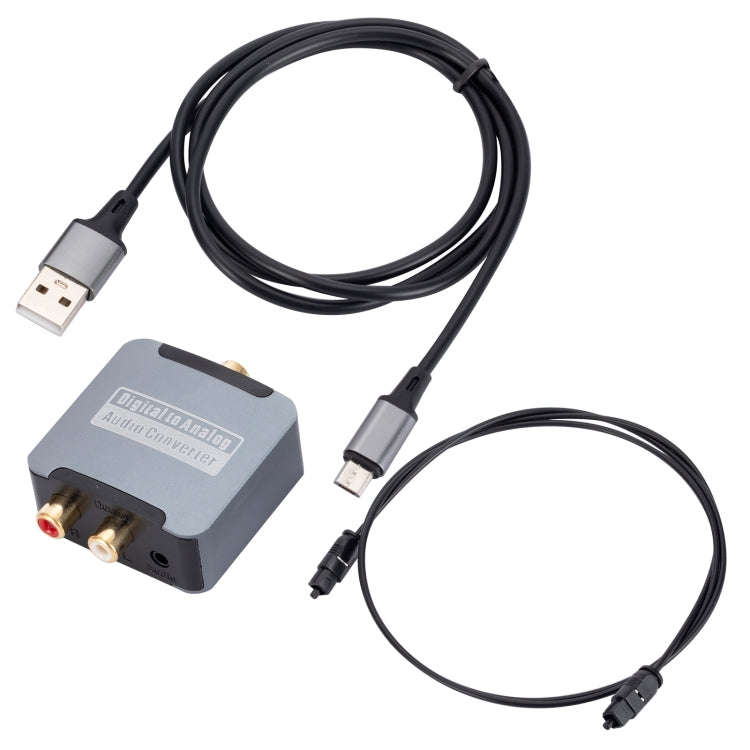 Digital to Analog 3.5 Coaxial Audio Converter, Host + USB Cable + Optical Fiber Cable, Host + USB...