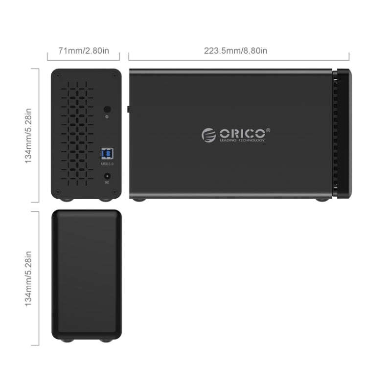 ORICO NS200-RU3 2-bay USB 3.0 Type-B to SATA External Hard Disk Box Storage Case Hard Drive Dock ...