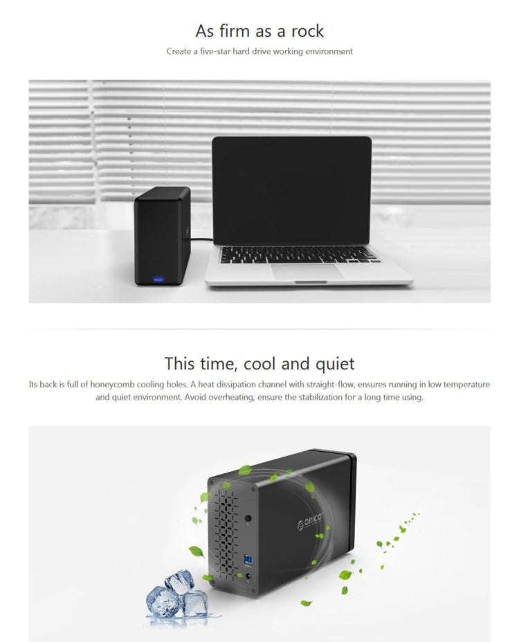 ORICO NS200-RU3 2-bay USB 3.0 Type-B to SATA External Hard Disk Box Storage Case Hard Drive Dock ...