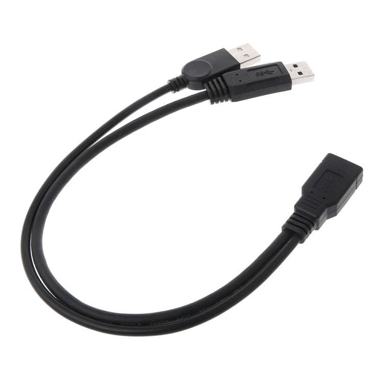 2 in 1 USB 3.0 Female to USB 2.0 + USB 3.0 Male Cable for Computer / Laptop, Length: 29cm, USB 3....