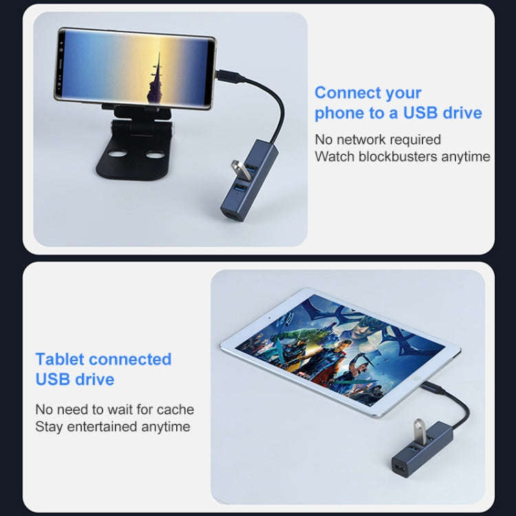 RDS 6307-2 USB to USB3.0 + Triple USB2.0 4 in 1 HUB Adapter, 6307-2