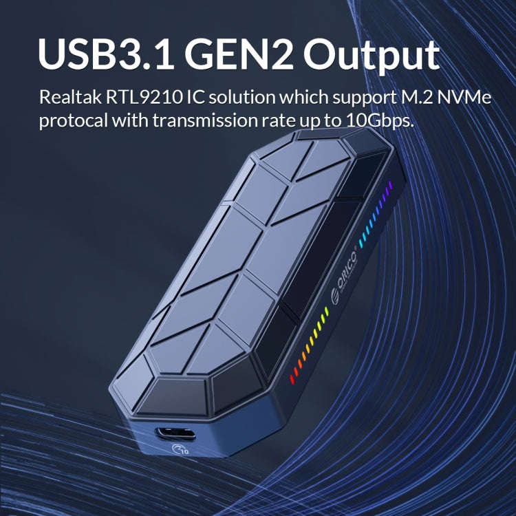 ORICO M2VG01-C3 RGB M.2 NVMe SSD Enclosure, M2VG01-C3