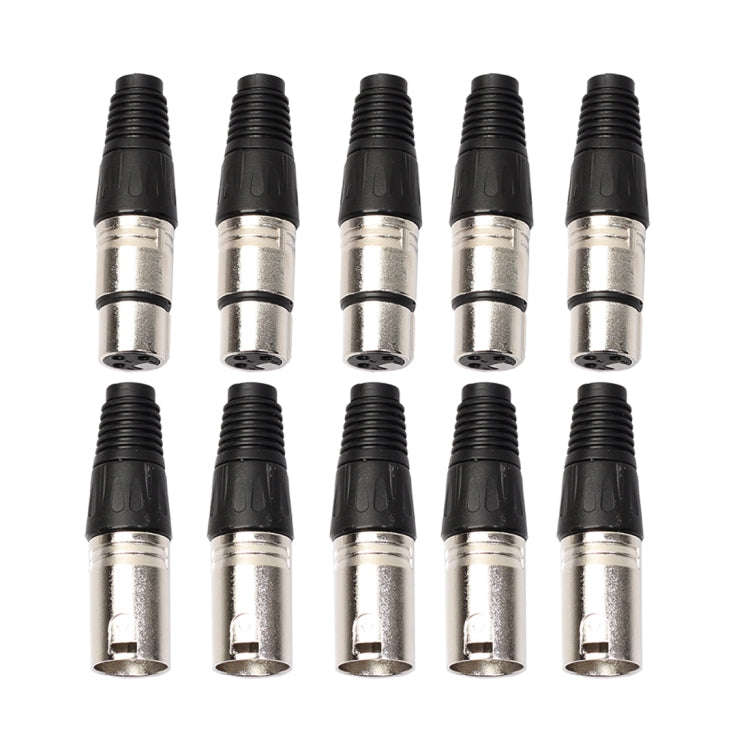 5 Pairs 3 Pin XLR Plug Male + Female Jack Mic Jack Plug Socket Connector, 5 Pairs