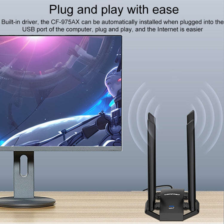 COMFAST CF-975AX 5400Mbps USB3.0 WiFi6 Dual Frequency Free Drive Network Card, CF-975AX