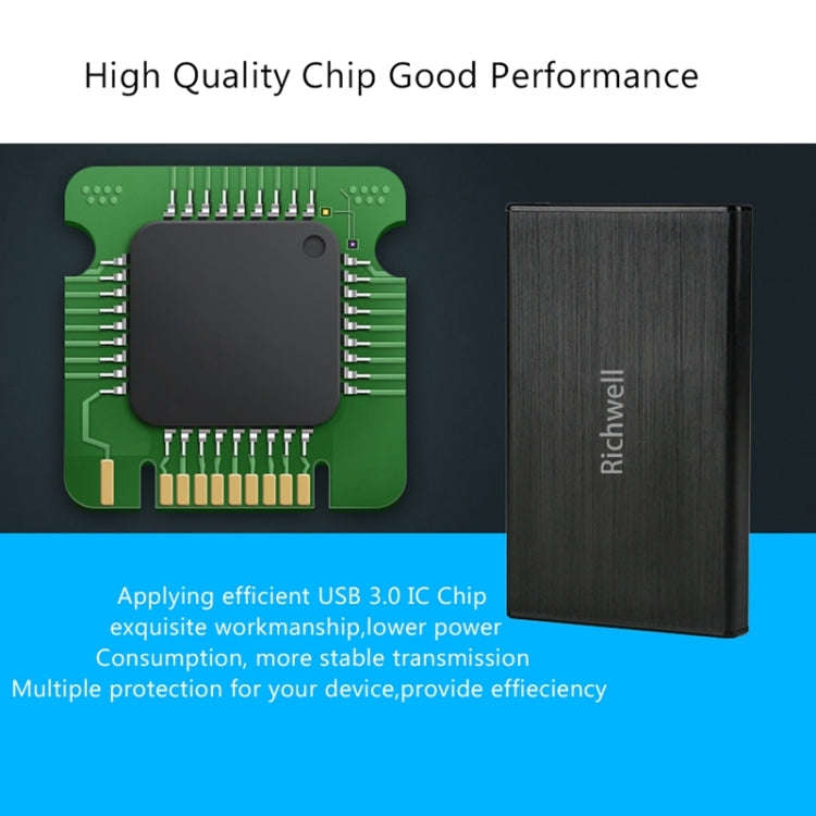 Richwell SATA R23-SATA-250GB 250GB 2.5 inch USB3.0 Interface Mobile Hard Disk Drive, 250GB