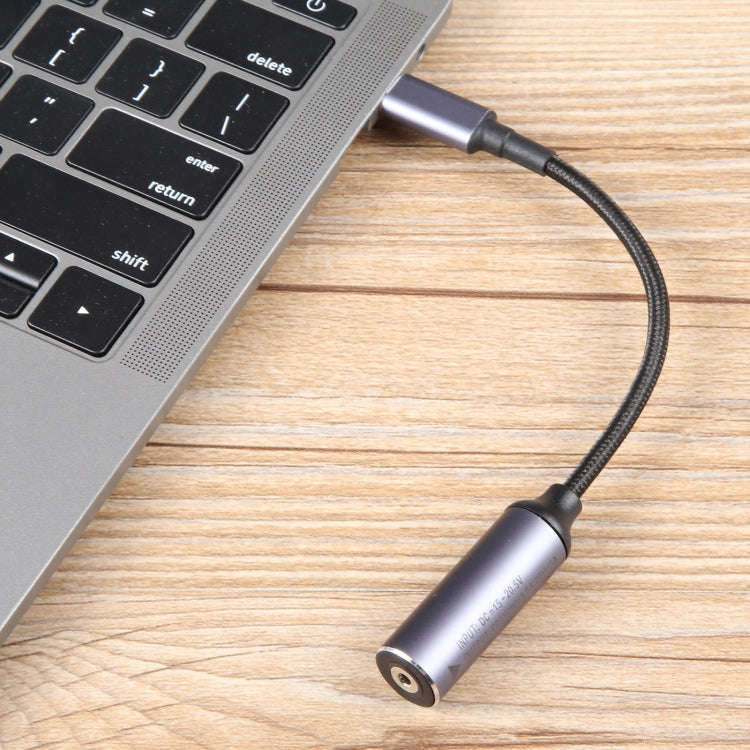 USB-C / Type-C Male to 2.5x0.7mm Female Nylon Braided Adapter Cable, 2.5x0.7mm