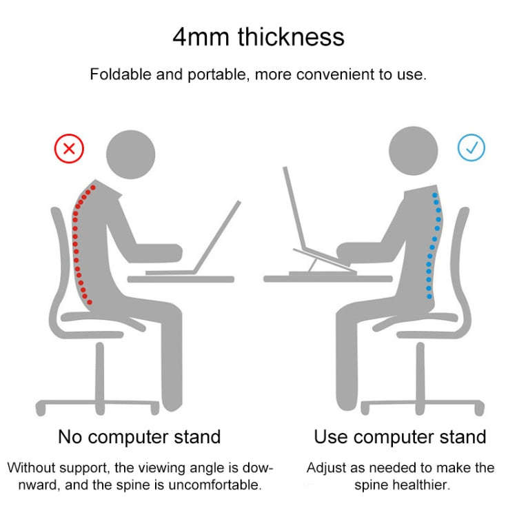 Portable Adjustable Laptop Stand Desktop Lifting Height Increase Rack Folding Heat Dissipation Ho...