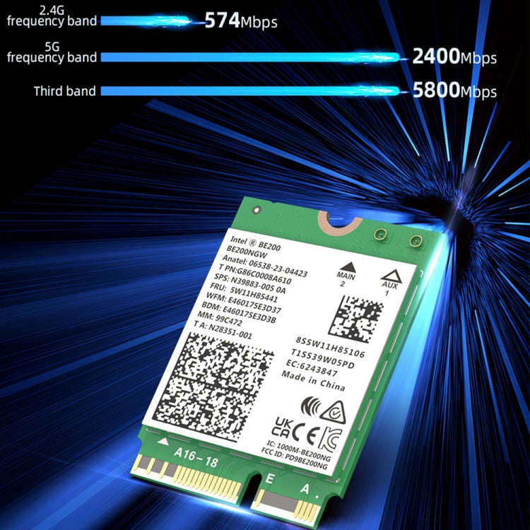 COMFAST CF-BE200-M WiFi7 BT5.4 Tri-Band Wireless Network Adapter M.2 Network WiFi Module, CF-BE200-M