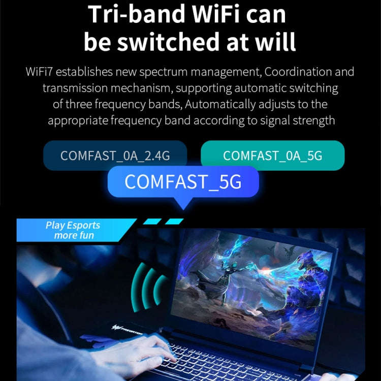 COMFAST CF-BE200-M WiFi7 BT5.4 Tri-Band Wireless Network Adapter M.2 Network WiFi Module, CF-BE200-M