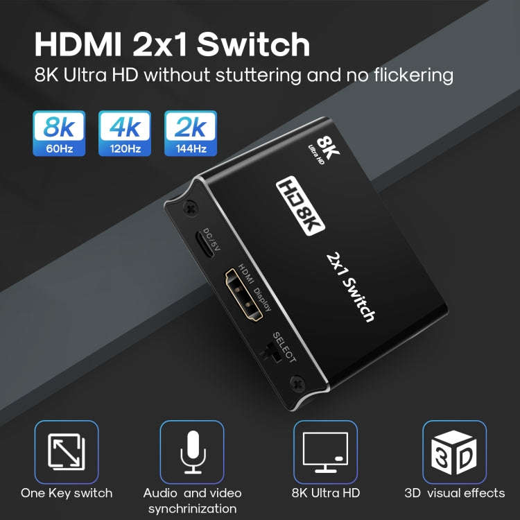 NK-W80 8K UHD HDMI 2X1 One-way Switch, NK-W80