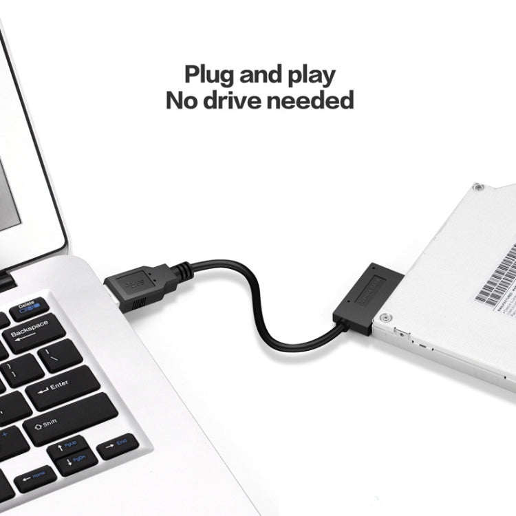 Professional USB 2.0 to 7+6Pin Slimline SATA Cable Adapter Indicator , USB 2.0