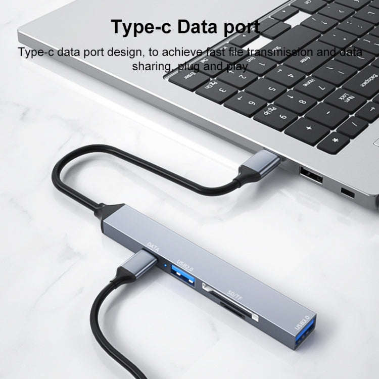ADS-806C 5 in 1 USB-C / Type-C to USB 3.0 + USB-C / Type-C + SD/TF + USB2.0 HUB Docking Station, ...
