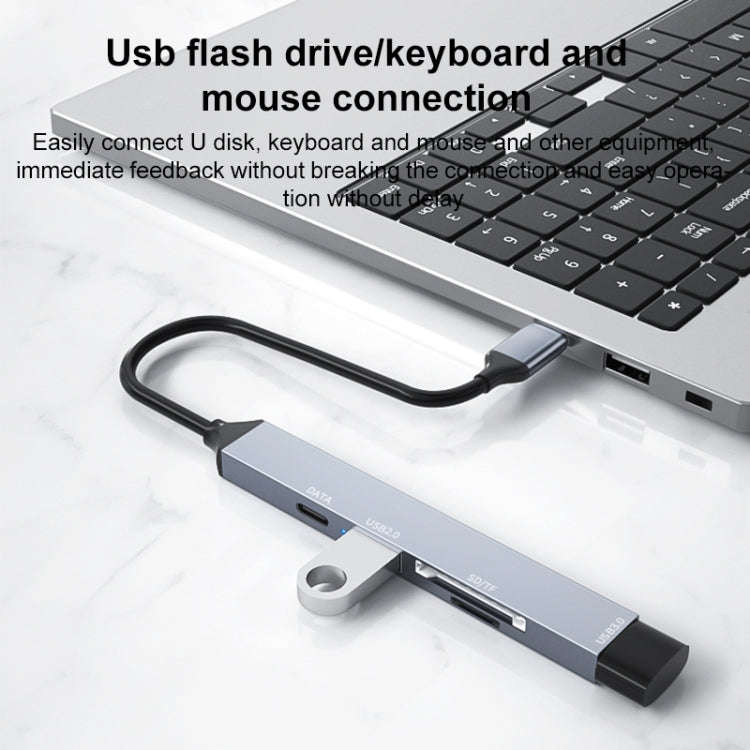 ADS-806C 5 in 1 USB-C / Type-C to USB 3.0 + USB-C / Type-C + SD/TF + USB2.0 HUB Docking Station, ...