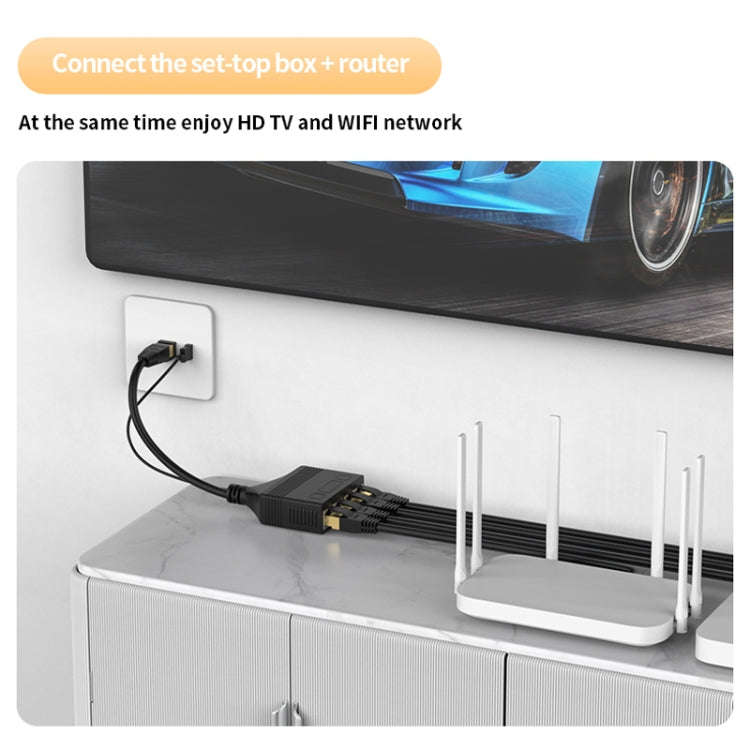 Male RJ45 4 in 1 100M Network Splitter Cable Ethernet Network Coupler, Male 4 in 1 100M