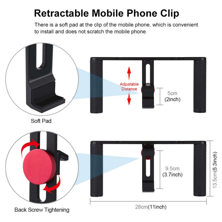 PULUZ 4 in 1 Vlogging Live Broadcast 4.7 inch 12cm Ring LED Selfie Light Smartphone Video Rig Han...