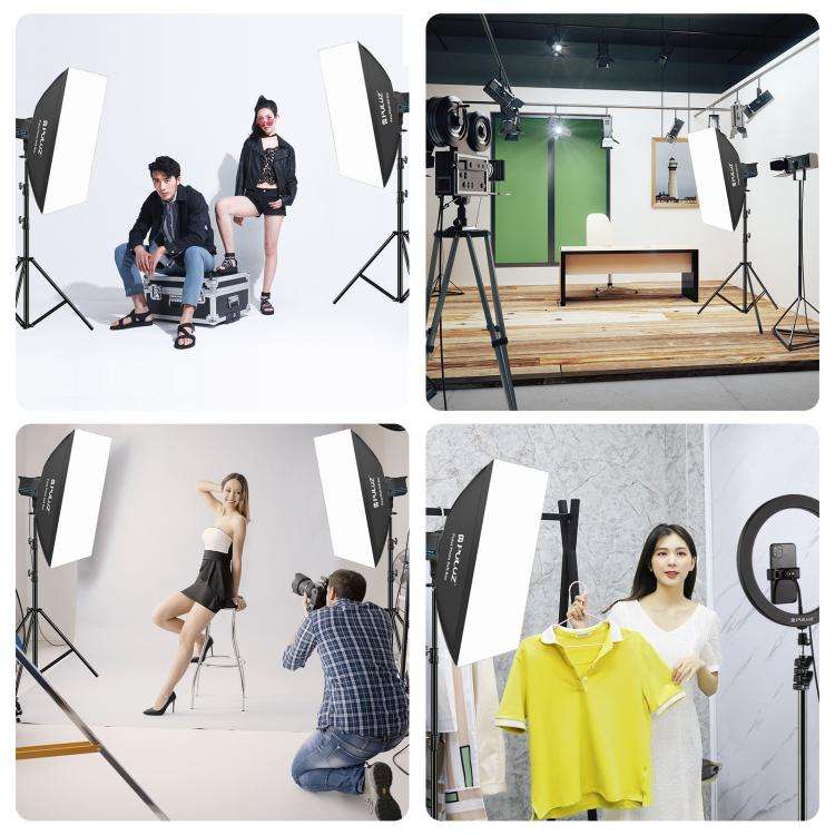 PULUZ 120W Photo Studio Strobe Flash Light Kit with Softbox Reflector & Tripod, Rectangle 120W 27...