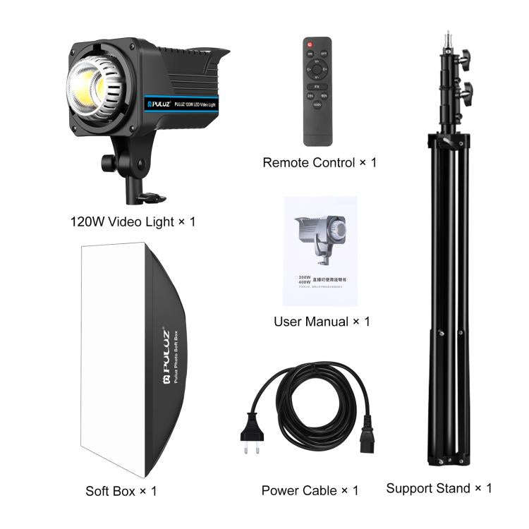 PULUZ 120W Photo Studio Strobe Flash Light Kit with Softbox Reflector & Tripod, Rectangle 120W 27...