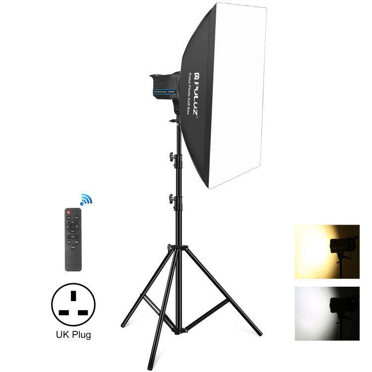 PULUZ 120W Photo Studio Strobe Flash Light Kit with Softbox Reflector & Tripod, Rectangle 120W 27...