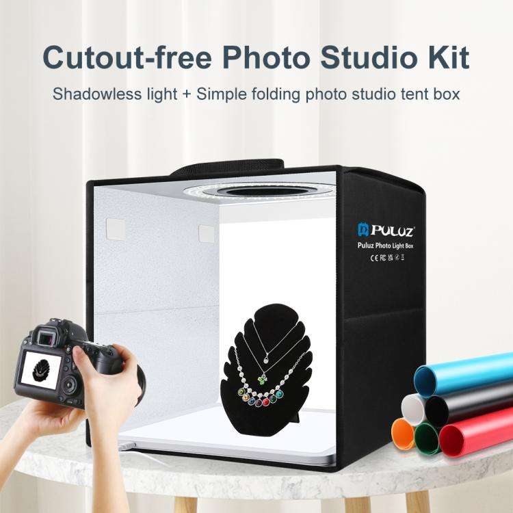 PULUZ 30cm Folding Ring Light Photo Lighting Studio Shooting Tent Box with Shadowless Light Panel...