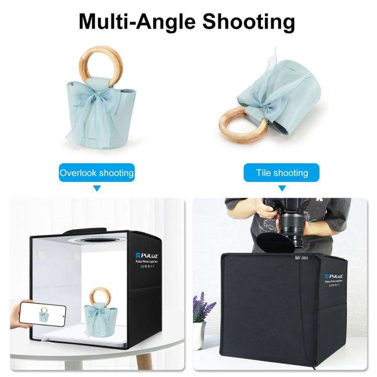 PULUZ 30cm Folding Ring Light Photo Lighting Studio Shooting Tent Box with Shadowless Light Panel...