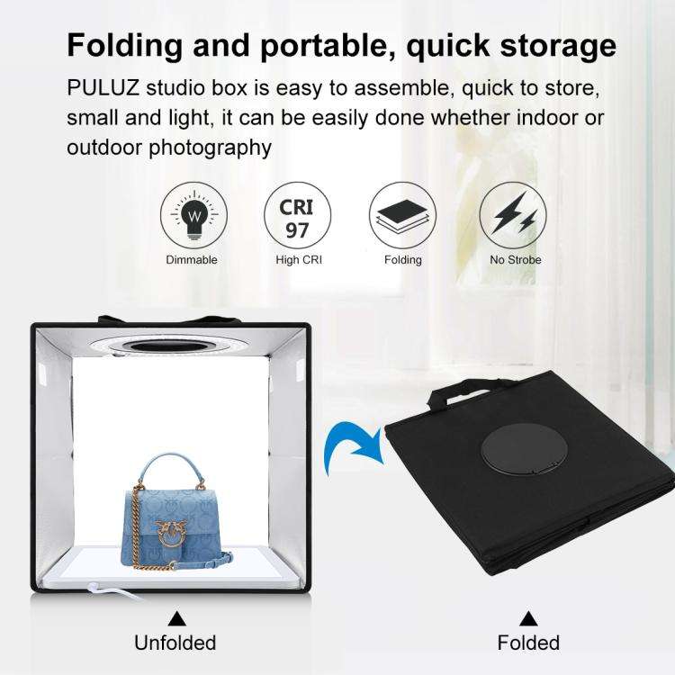 PULUZ 30cm Folding Ring Light Photo Lighting Studio Shooting Tent Box with Shadowless Light Panel...