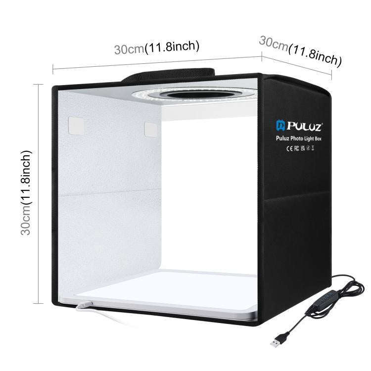 PULUZ 30cm Folding Ring Light Photo Lighting Studio Shooting Tent Box with Shadowless Light Panel...