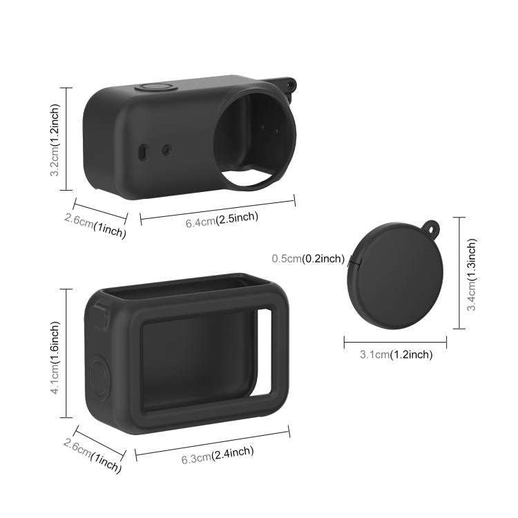 For DJI Osmo Nano Transmission Module & Lens & Body 3 in 1 Silicone Protective Cover, For DJI Osm...