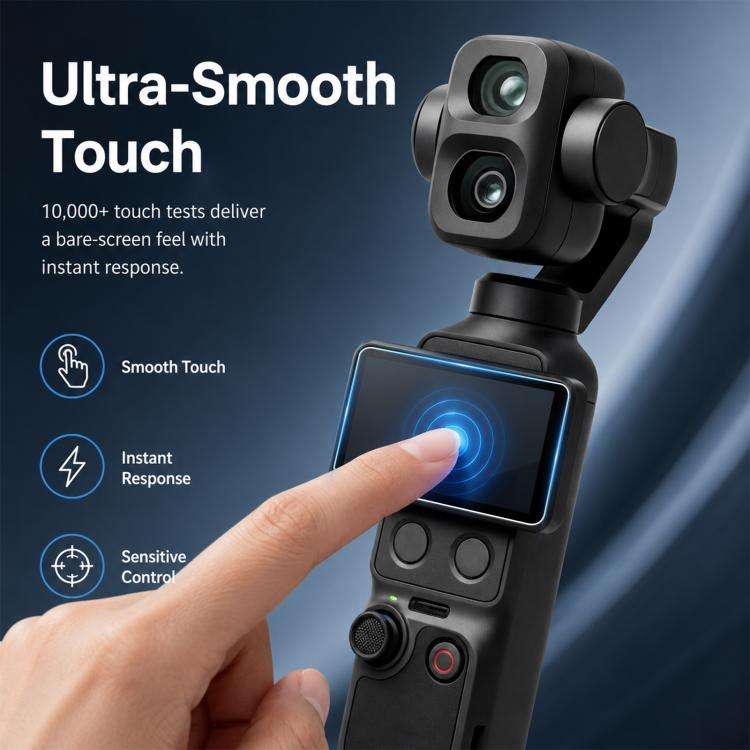 For DJI OSMO Pocket 4P / XTRA Muse 2 Pro PULUZ 9H 2.5D HD Tempered Glass Lens Protector + Screen ...