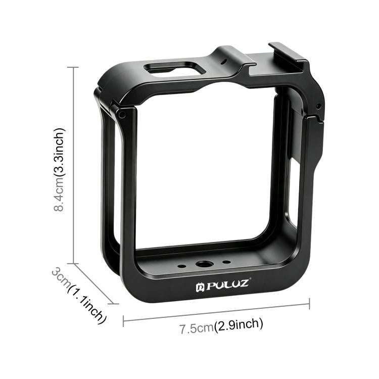 For GoPro MAX2 PULUZ Metal Camera Cage Frame with Cold Shoe & Adapter, Metal Camera Cage